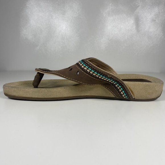 Margaritaville Women Sandals Flip Flops Diamond Cove Suede Brown Sz 6 - Picture 6 of 15